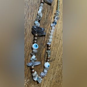 Evil Eye Beaded Stone & Mix Necklace